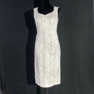 Rustic Royals Dress White Gray Python Snake Print Sexy Sheath Stretch S M